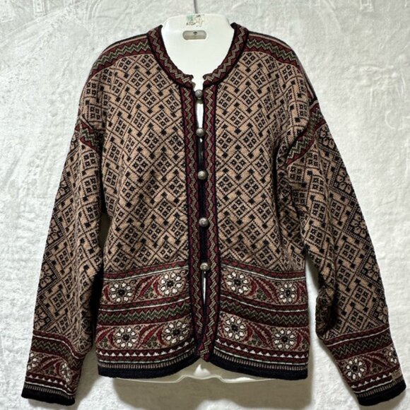 Dale of Norway Fair Isle Nordic Virgin Wool button down cardigan size XLarge - Picture 3 of 13